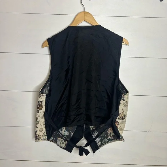 Vintage Bobbie Brooks Women’s Large Christmas Vest Holiday Village Print Winter - Picture 2 of 7